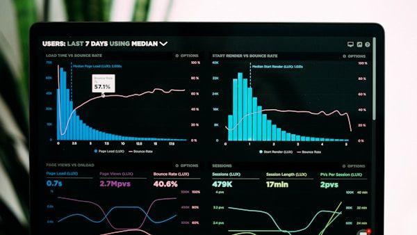 Analytics dashboard on a laptop screen